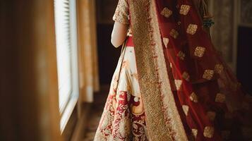indisch Braut Kleid, generativ ai foto