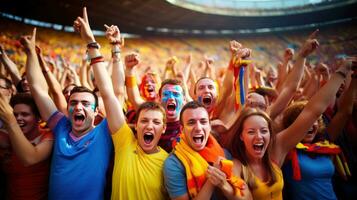 groß Menge von Sport Fans auf das Stadion foto