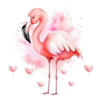 Aquarell Rosa Flamingo isoliert foto