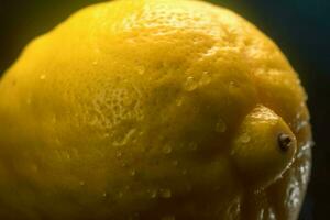 Zitrone Schnitt Obst Nahaufnahme. generieren ai foto