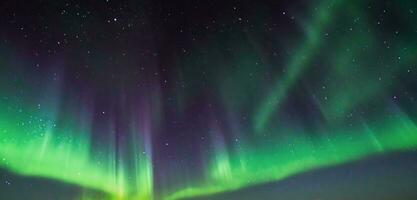 Nord Beleuchtung im das Himmel Aurora Grün Licht im das Himmel Norwegen Norden Pole 3d Illustration foto