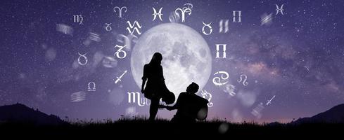 astrologische Sternzeichen innerhalb des Horoskopkreises foto