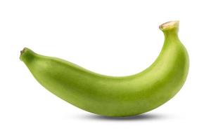 grüne Banane isoliert auf weißem Hintergrund mit Beschneidungspfad. foto