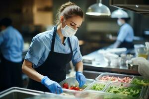 Hygiene Protokolle zum Essen Handler und Köche foto