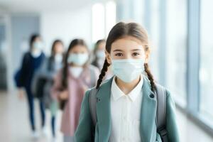 Hygiene Richtlinien im Schulen während ein Pandemie foto