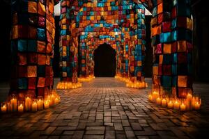 meisterhaft gewebte Stoff torans schmücken Türen reflektieren das Wesen von Diwali Feierlichkeiten foto