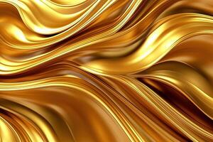 golden Satin- Hintergrund mit etwas glatt Linien im es 3d machen , ai generativ foto