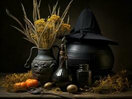 Halloween Komposition ai generativ foto
