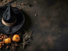 Halloween Komposition mit Kopieren Raum ai generativ foto
