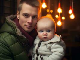 das Familie genießt feiern Weihnachten Vorabend zusammen ai generativ foto