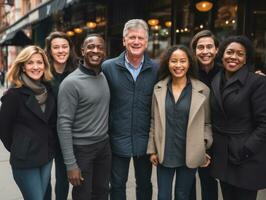 das interracial Familie genießt feiern Weihnachten Vorabend zusammen ai generativ foto