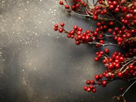 Weihnachten Komposition mit Kopieren Raum Bokeh Hintergrund ai generativ foto