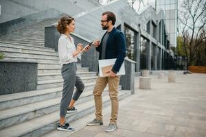 Mann und Frau Geschäft Partner Arbeiten zusammen foto