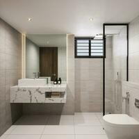 Jahrgang Stimmung einarbeiten retro Elemente in Ihre Badezimmer Innere Design 3d Rendern foto