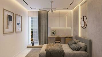 kinderfreundlich Design Ideen zum Ihre modern Meister Schlafzimmer 3d Rendern foto