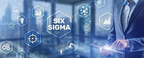Six Sigma - Set von Techniken und Werkzeugen zur Prozessverbesserung 2021. foto