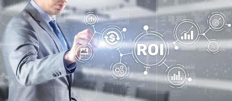 ROI Return on Investment Geschäftstechnologieanalyse Finanzkonzept foto