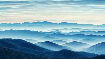 Landschaft Blau Grat Berge ai generiert foto
