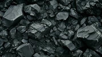 schwarz vulkanisch Obsidian glatt ai generiert foto