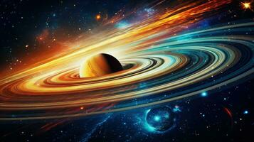 Planet Saturn kosmisch Raum ai generiert foto