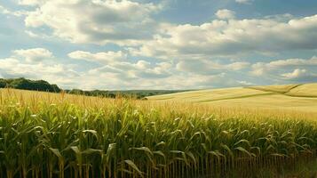 Feld Iowa Maisfelder landwirtschaftlich ai generiert foto