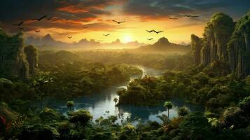 Regenwald ecuadorianisch Amazonas Amazonas ai generiert foto
