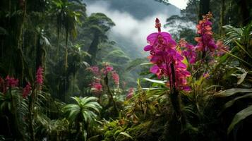 Landschaft ecuadorianisch Wolke Wald ai generiert foto