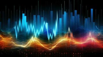 Stoßwelle elektrisierend Equalizer Komposition ai generiert foto