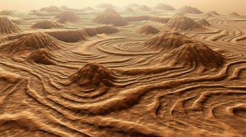 Stein Mars Labyrinth Terrain ai generiert foto