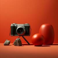 Welt Kamera Fotografie minimal cool Konzept Fotoshooting Sommer- leer Attrappe, Lehrmodell, Simulation foto