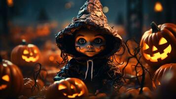 süß Halloween 3d Charakter Hintergrund Foto Illustration