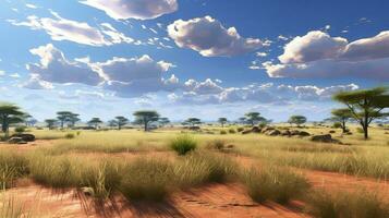 Natur Kalahari Ebenen grasig ai generiert foto