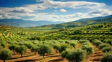 Landwirtschaft andalusisch Olive Haine ai generiert foto