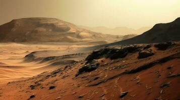 Wissenschaft Mars Planet Landschaft ai generiert foto