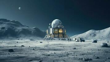 Wissenschaft Mond kosmisch Landschaft ai generiert foto