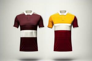 Attrappe, Lehrmodell, Simulation Sport Fußball Mannschaft Uniformen mehrere Farben Shirt, generativ ai Illustration foto