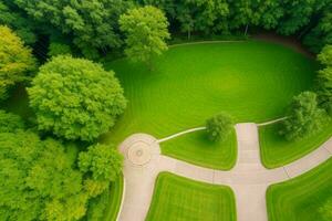 schön Landschaft Park mit Bäume und Sonne. bunt Laub im das Park. Profi Foto