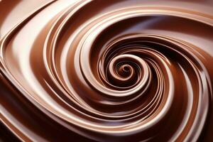 geschmolzen Schokolade mit Strudel Wirkung. generativ ai foto