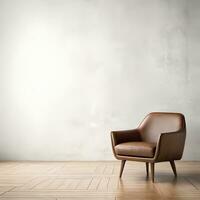 modern minimalistisch Möbel mit nahtlos einfach Mauer Hintergrund, großartig zu verwenden zum architektonisch Konzepte, Geschäft, Eigentum, Webseite, Cafe usw. generativ ai Zeichnung Design foto