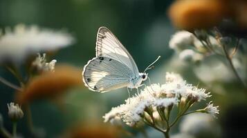 Schmetterling auf Blume. generativ ai foto