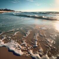 Ozean Welle und Strand. generativ ai foto