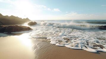 Strand und Ozean. generativ ai foto