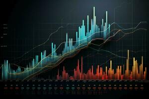 dynamisch finanziell Lager Diagramm. generieren ai foto