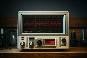 analog ekg alt Monitor. generieren ai foto