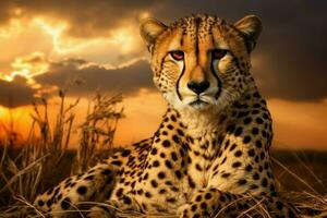 wild wild Gepard Tier Natur. generieren ai foto