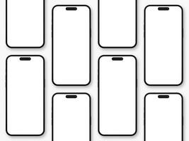 einstellen von Smartphone 14 Profi Attrappe, Lehrmodell, Simulation Bildschirm auf das Weiß Hintergrund zum ui ux App Präsentation Attrappe, Lehrmodell, Simulation foto
