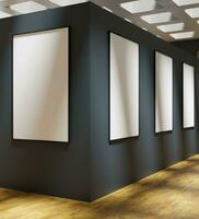 minimalistisch Rahmen Attrappe, Lehrmodell, Simulation Poster hängend auf das Marine Mauer im Kunst Galerie foto