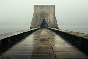 minimalistisch Perspektive erkunden einzigartig Texturen im Wetter geschlagen Zugbrücken foto
