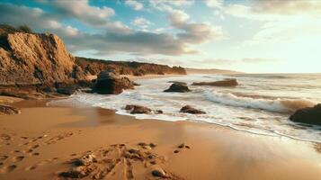 Strand und Ozean. generativ ai foto