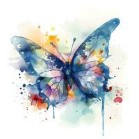 Aquarell Fantasie Schmetterling Clip Art Illustration Hintergrund foto